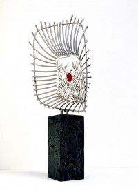 Shakil Ismail, 8.5 x 20 Inch, Metal Sculpture with Agate Stone, Sculpture, AC-SKL-130